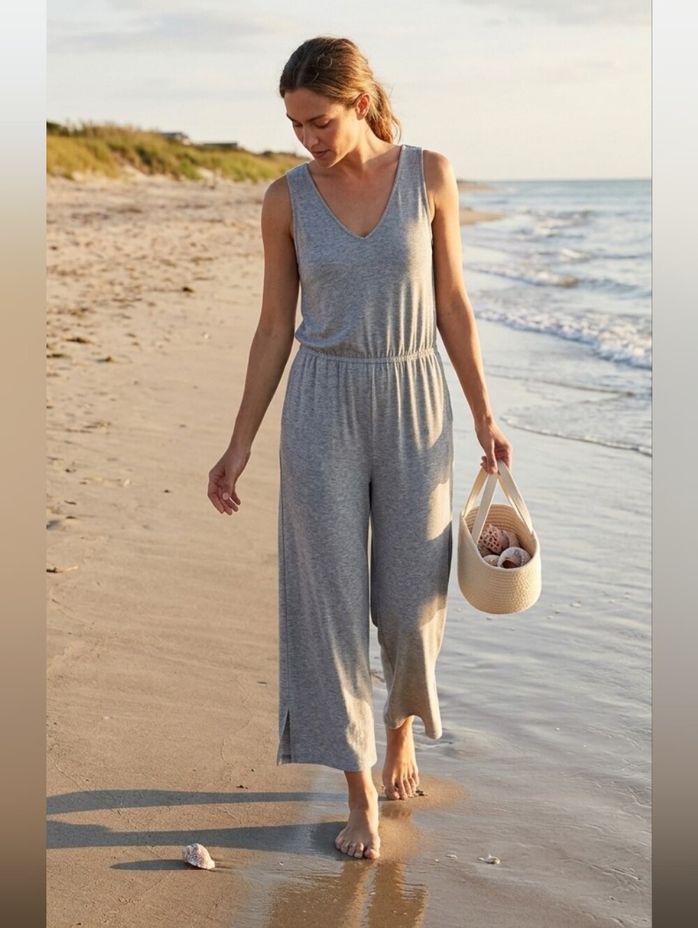 Daily Ritual Sleeveless Wide-Leg Jumpsuit  Med  NWT